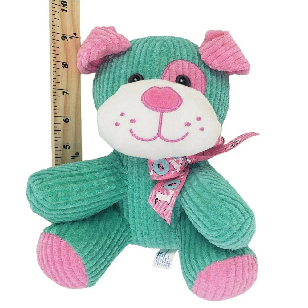 Hug&Luv Dog Puppy Plush Toy Animal‎ Green Pink 9 In